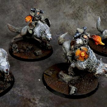 Space Wolves Wolf Guard on Thunderwolves by Awaken Realms