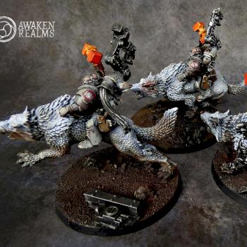 Space Wolves Iron Priests on Thunderwolves by Awaken Realms