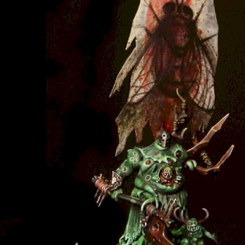 Chaos Nurgle Hero with Battle Standard Bearer by slawek