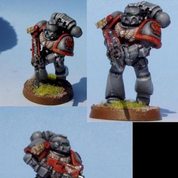 Emperors Fists Space Marine with Bolter by fraggL