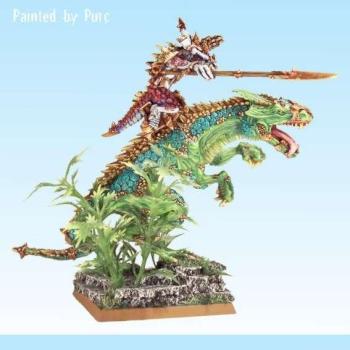 Ancient Scar-Leader Kroq-Gar on Carnosaur by Purc