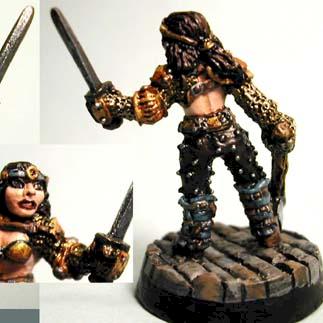 mystery warrior woman halfling by ALizardInCrimson