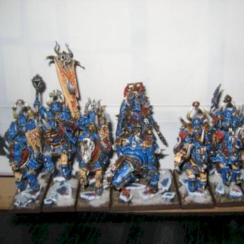 Chaos Knights with Lord of Khorne by trollslayer