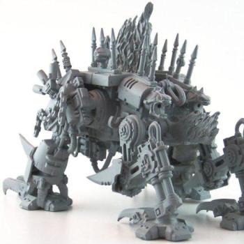 CSM custom Dreadnought, Khorne Hellhound, Iron Warriors by hagness