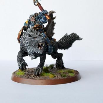 Space Wolves Lord on Thunderwolf by nuno997