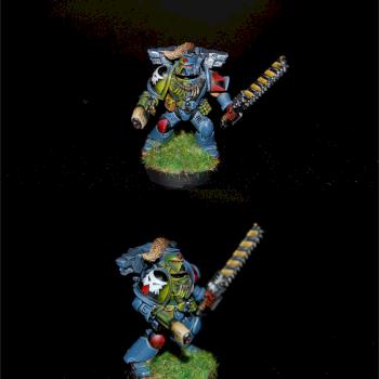 Space Wolf Space Marine - better pics by zwartegoblin