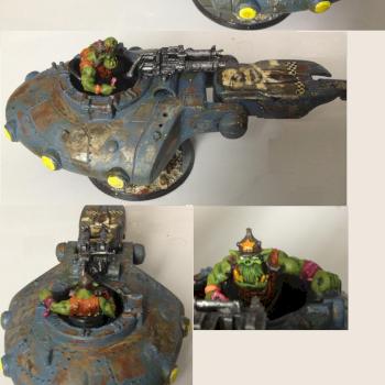 Mini Ork Grav tank using Star Wars Trade Federation part by Byteknight
