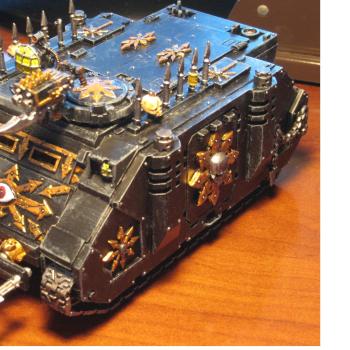Chaos space marine rhino, black legion by willtehthrill