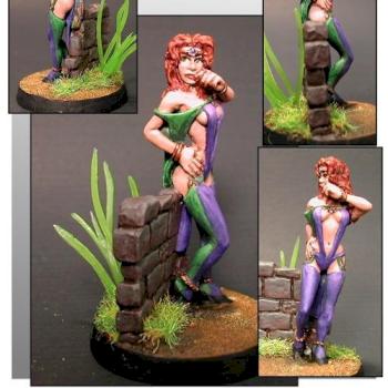 scantily clad Dungeon Twister lady by ALizardInCrimson