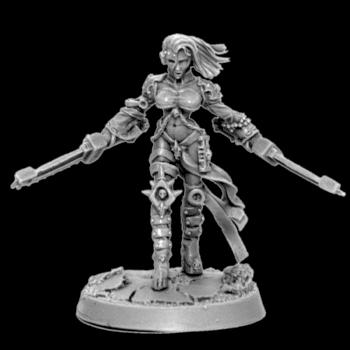 28 mm Battle Sister Sororita with two chainswords CASTED by warex