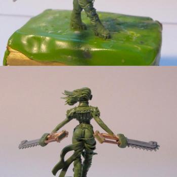 28 mm Battle Sister Sororita with two chainswords WIP by warex
