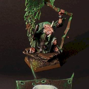 Skaven Plague Monk with Battle Standard Bearer by slawek