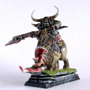 Ork Warbos on Boar by grahnar
