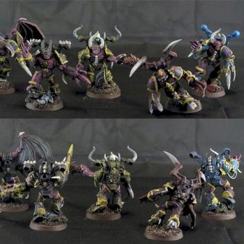 Five possessed chaos space marines by Idler studio
