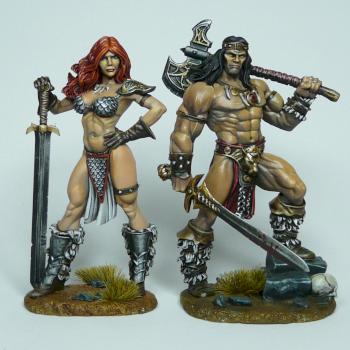 Conan the Cimmerian and red Sonja by RAFF