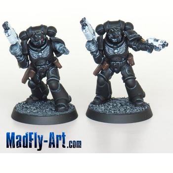 Iron Hands Primaris Intercessors Sergeants by MadFlyArtStudio