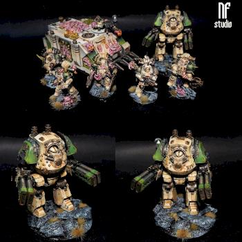 Death Guard Army Plague Marines Chaos Rhino Dreadnought by NeonForgeStudio