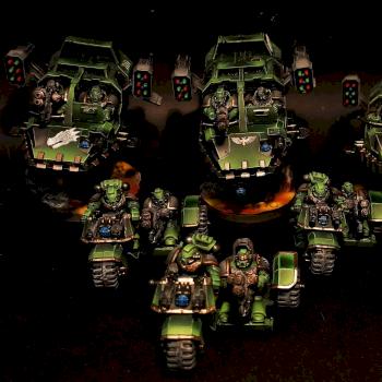 Space Marines Salamanders Attack Bikes Land Speeder by NeonForgeStudio