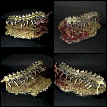 Grimdark Necron Canoptek Tomb Stalker with scenic display base by Mandrake_Studio