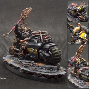 Imperial Fists Primaris Chaplain on bike by Giggle