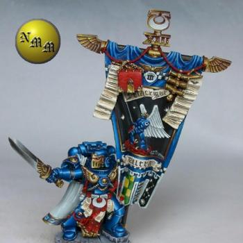 Ultramarine Honour guard Standard Bearer by nels0nmac