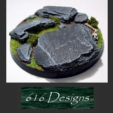 1 x 60mm round scenic slate resin bases unpainted by E616