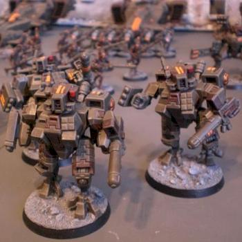 Tau Battlesuit Team by Darkseer