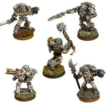 Grey Knights squad (white background) by Palazar