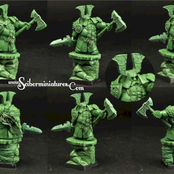 Dwarf greenstuff oryginal sculpture 28mm by Scibor