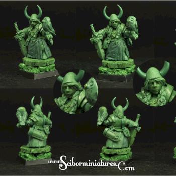 Dwarf Female greenstuff oryginal sculpture 28mm by Scibor