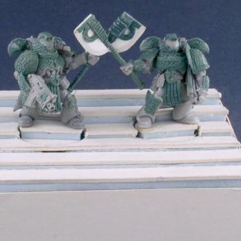 Converted Ultramarines Honour Guard on Stairs by Hortwerth