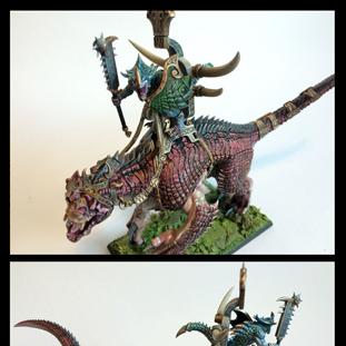 Lizardmen Old Blood on Carnosaur by blackbrushminis