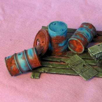 Rusty barrels and rotten wood by Tore Bolhoej