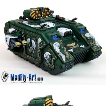 Dark Angels Land Raider Helios by MadFlyArtStudio