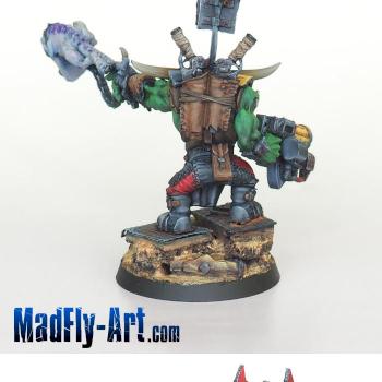 Ork Warboss with Attack Squig by MadFlyArtStudio