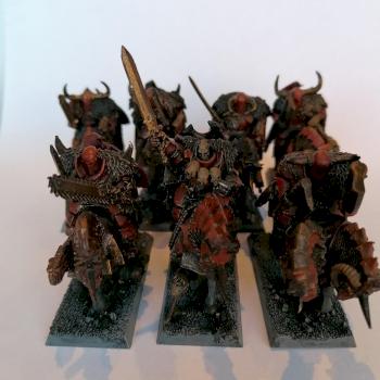 Chaos Knights of Khorne conversions by Candlewhisper