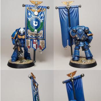 Primaris Space Marine Ancient of the Ultramarines Chapter Model 1 by clep