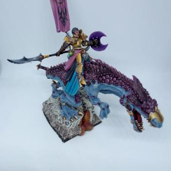Dark elf lord on carnosaur by epoepo