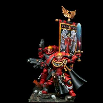 Blood angels captain and standard bearer by RAFF