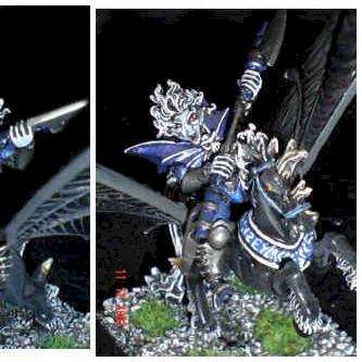 Dark Elf Hero on Pegasus by nosfera2
