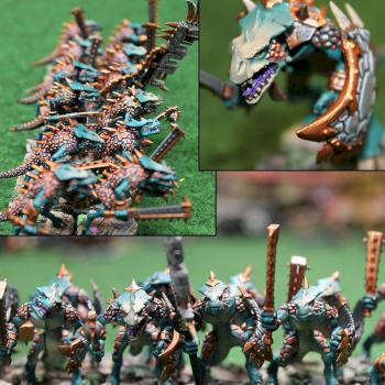 Lizardmen Saurus Warrior by inspiringgaming