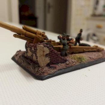 FoW German 15mm 150mm Howitzer close up (side) by Deniskrause