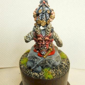 Slayer Dwarf on Demon Head by hazelanne