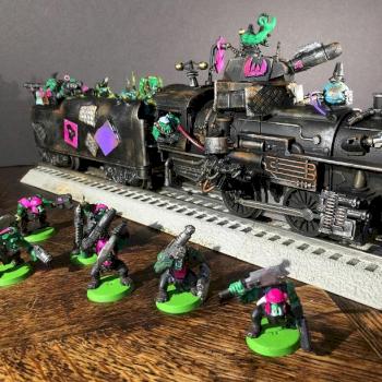 The Dakka Chugga (Ork Steam Engine Looted Wagon) by Battlegamer
