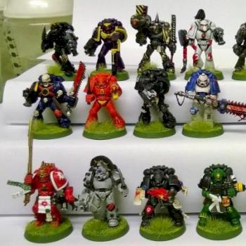 One of each Founding Legion of Space Marines by nurglespus