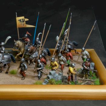 Medieval soldiers marching by stalkerminsky