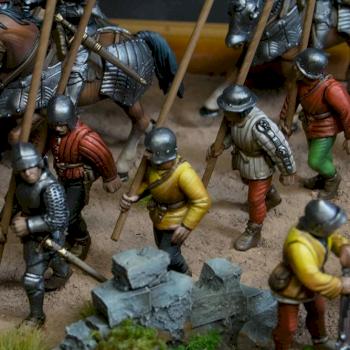 Medieval soldiers marching details by stalkerminsky