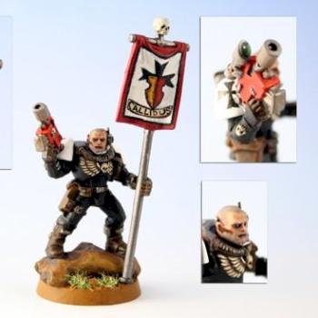 Black Templars Neophyte with Squad Banner by Russ