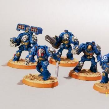 Ultramarine terminator squad by Dave4tin