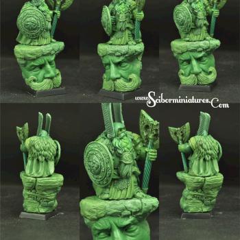 Dwarf General original green stuff sculpture 28mm signed by sculptor by Scibor